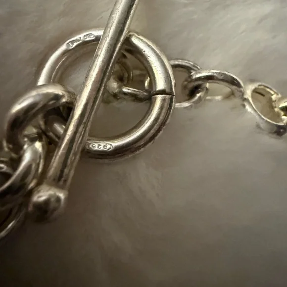 “OTC Signed” 925 Italy Marked Rolo Toggle Bracelet “ - Picture 5 of 17